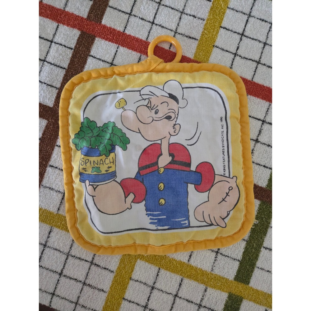 Vintage 1980 Popeye the Sailor Man Potholder King Features Syndicate Yellow